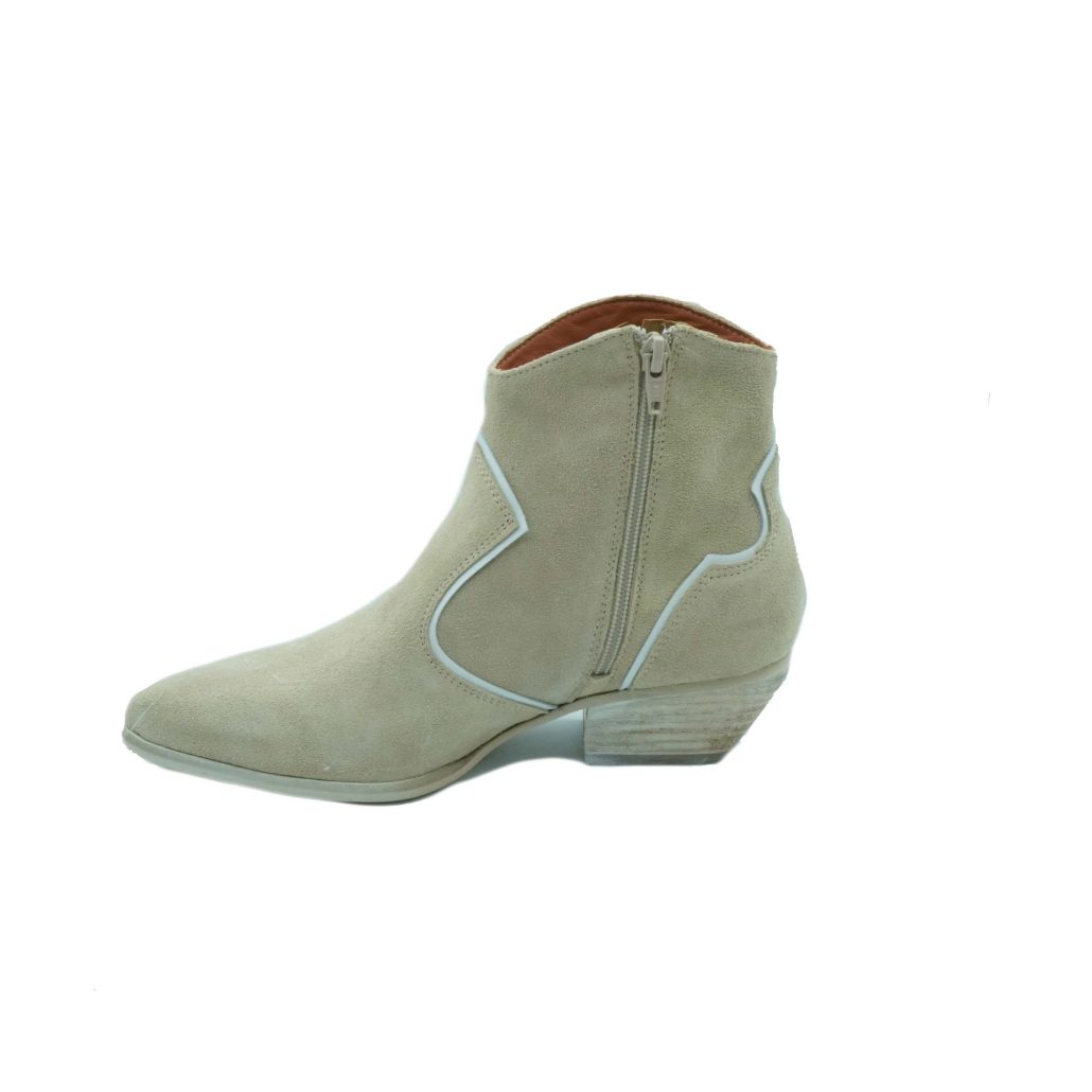 Lea Gu texano in camoscio con inserti in nappa, zip interna, tacco 40 mm Soddisfazione Garantita