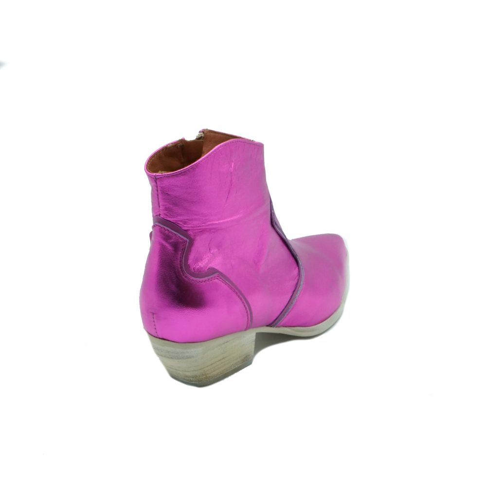 Lea Gu texano in nappa laminata con inserti in nappa, zip interna, tacco 40mm Negozi Online