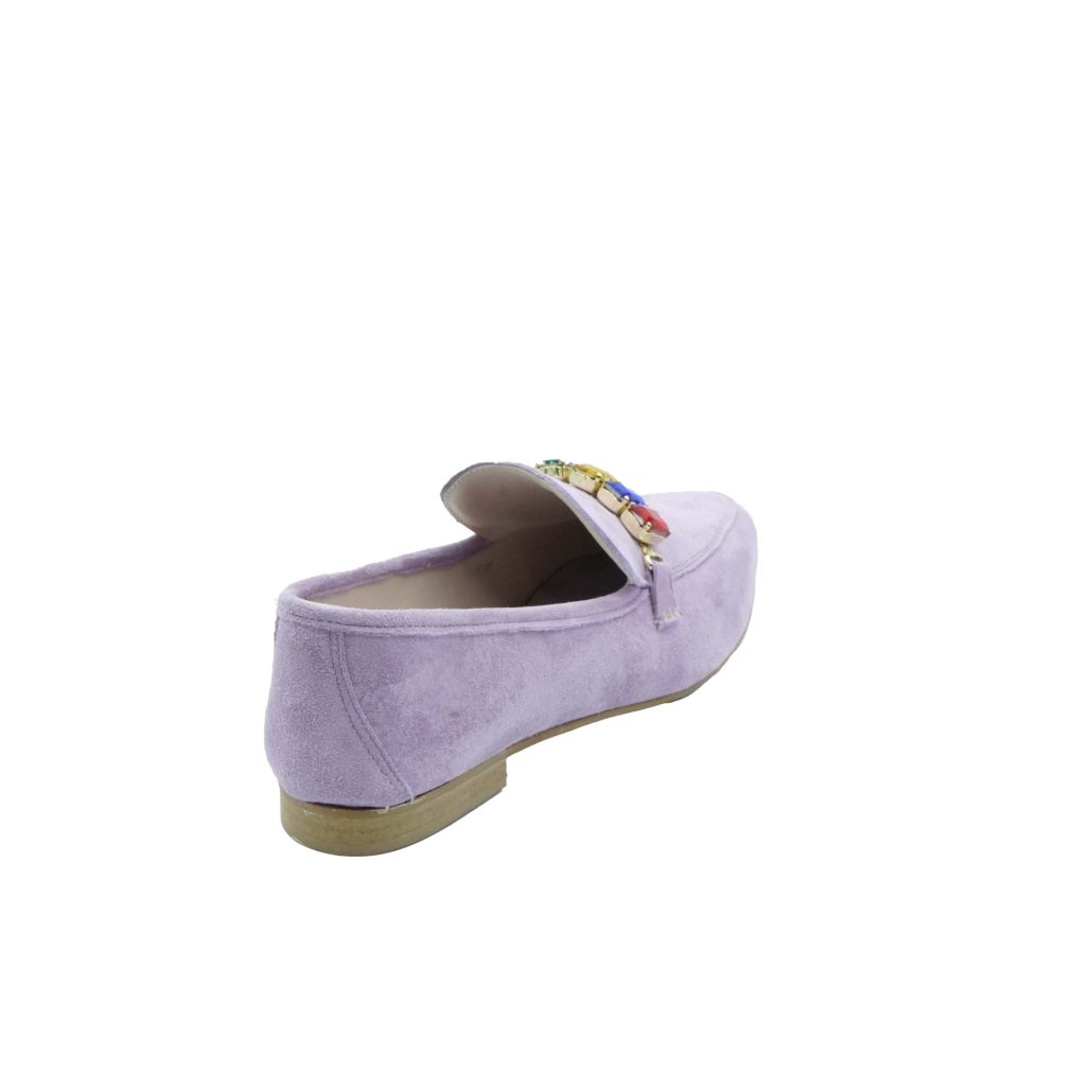 Lea Gu mocassino in camoscio, accessorio frontale, tacco 10mm Convenienza