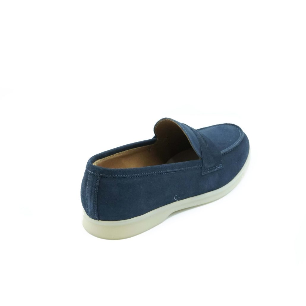 Lea Gu mocassino in camoscio, bocca di leone frontale, fondo gomma 20mm Novità