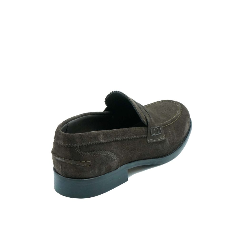 Lea Gu mocassino in camoscio, bocca di leone frontale, tacco 25mm Sconto