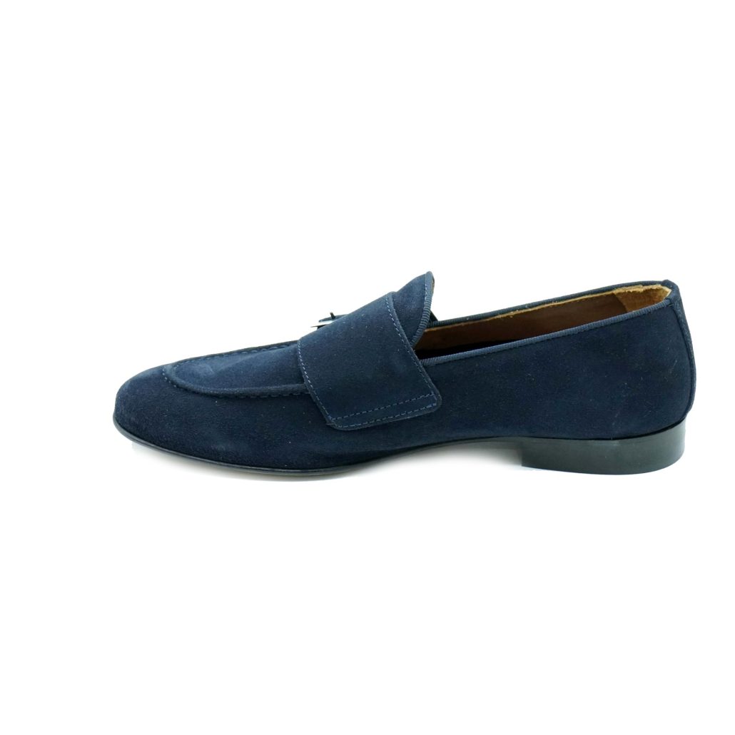 Lea Gu mocassino in camoscio, doppia fibbia frontale, tacco 20mm Offerta