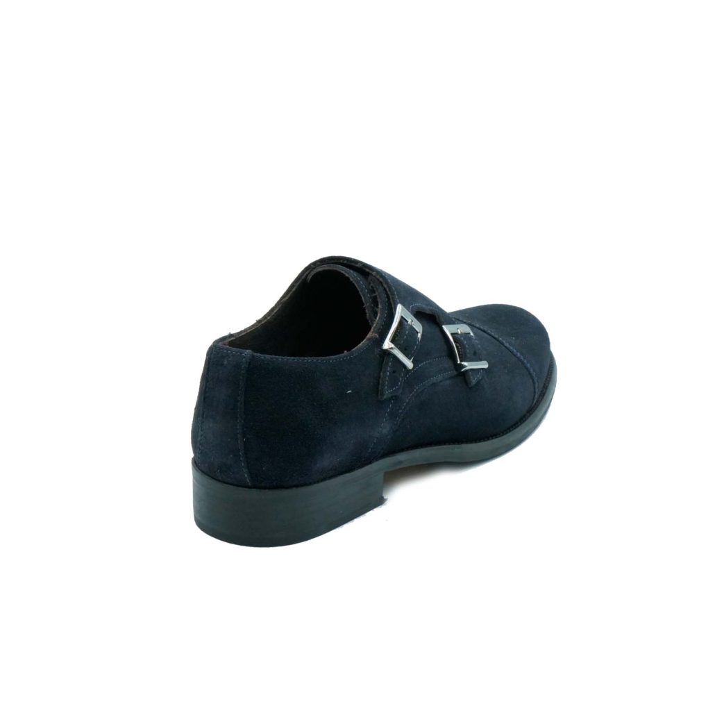 Lea Gu mocassino in camoscio, doppia fibbia frontale, tacco 25mm Economico
