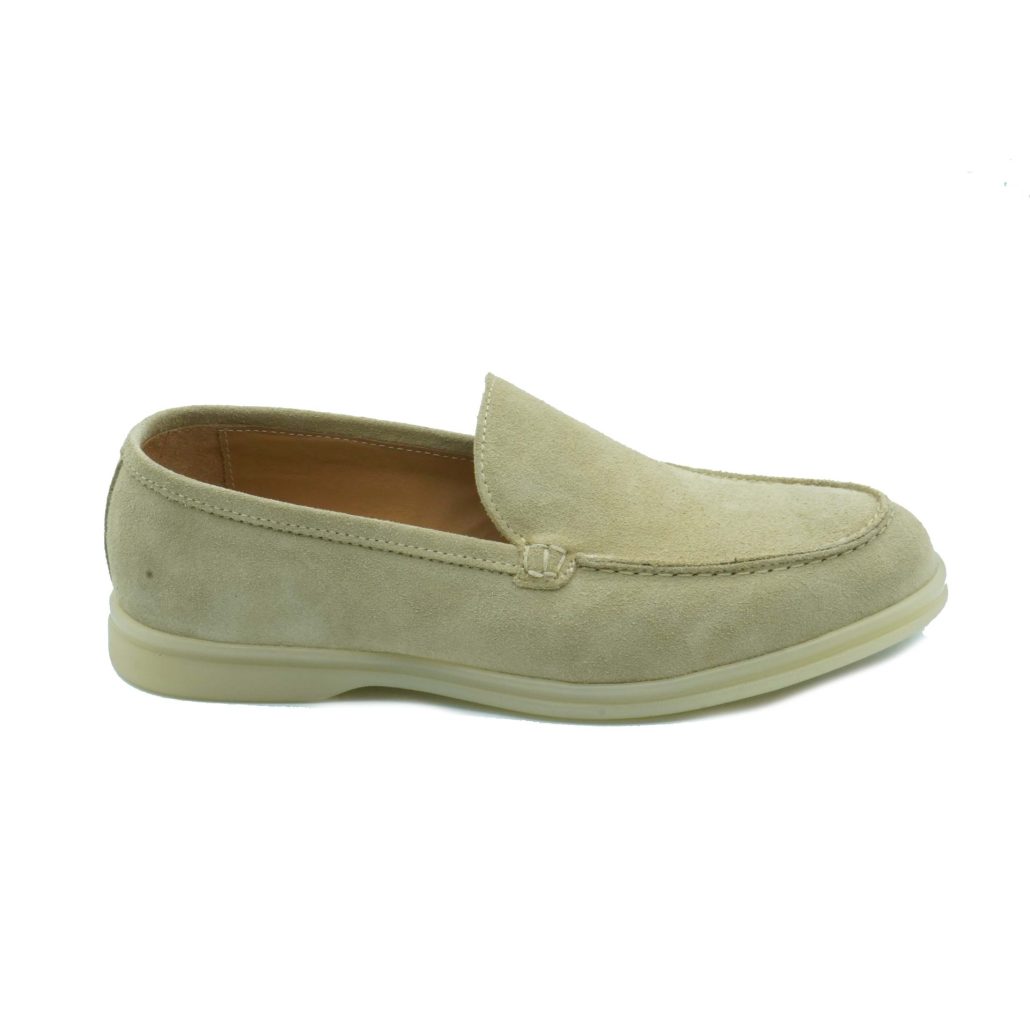 Lea Gu mocassino in camoscio, fondo gomma 20mm Outlet