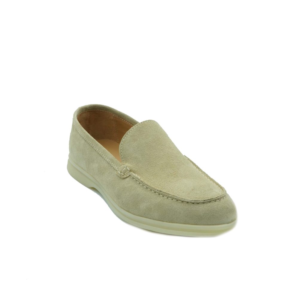 Lea Gu mocassino in camoscio, fondo gomma 20mm Outlet