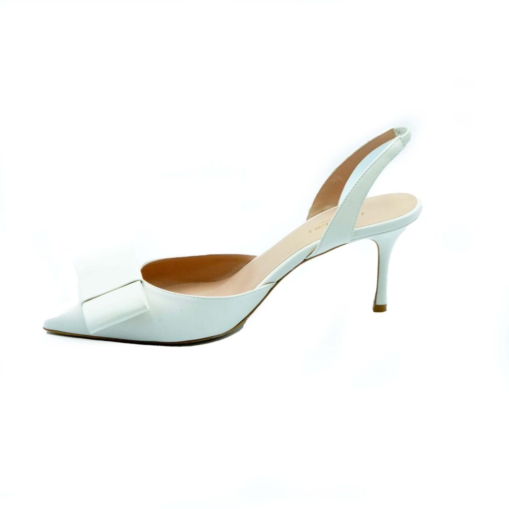 Lea Gu slingback in nappa, fiocco frontale, tacco 65mm In Vendita