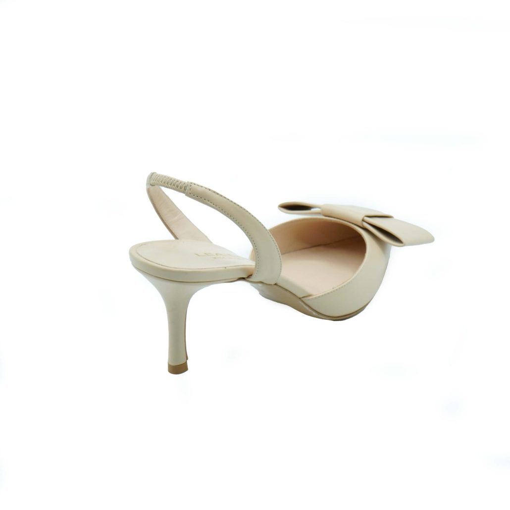 Lea Gu slingback in nappa, fiocco frontale, tacco 65mm In Vendita