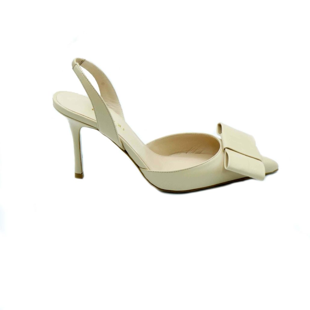 Lea Gu slingback in nappa, fiocco frontale, tacco 85mm Offerte