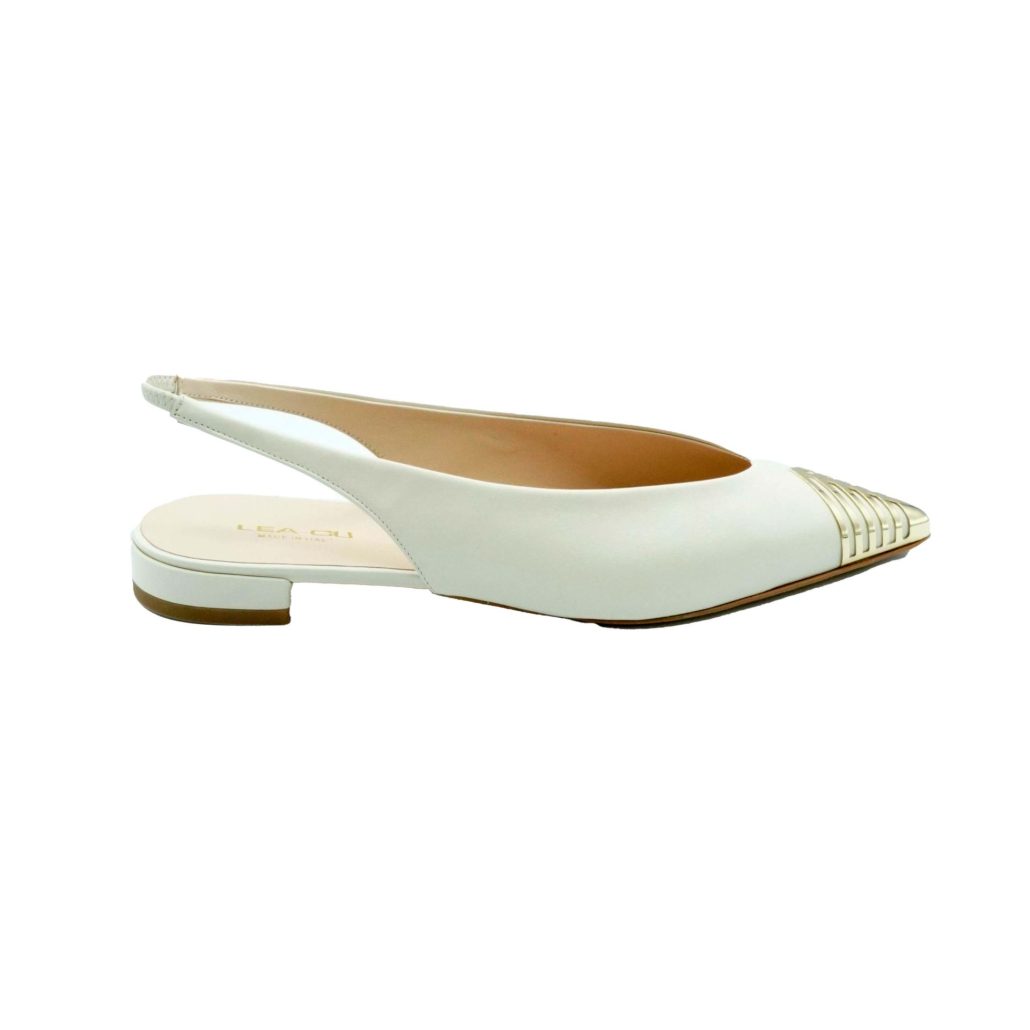 Lea Gu slingback in nappa, punta metallica, tacco 10mm Hotsell