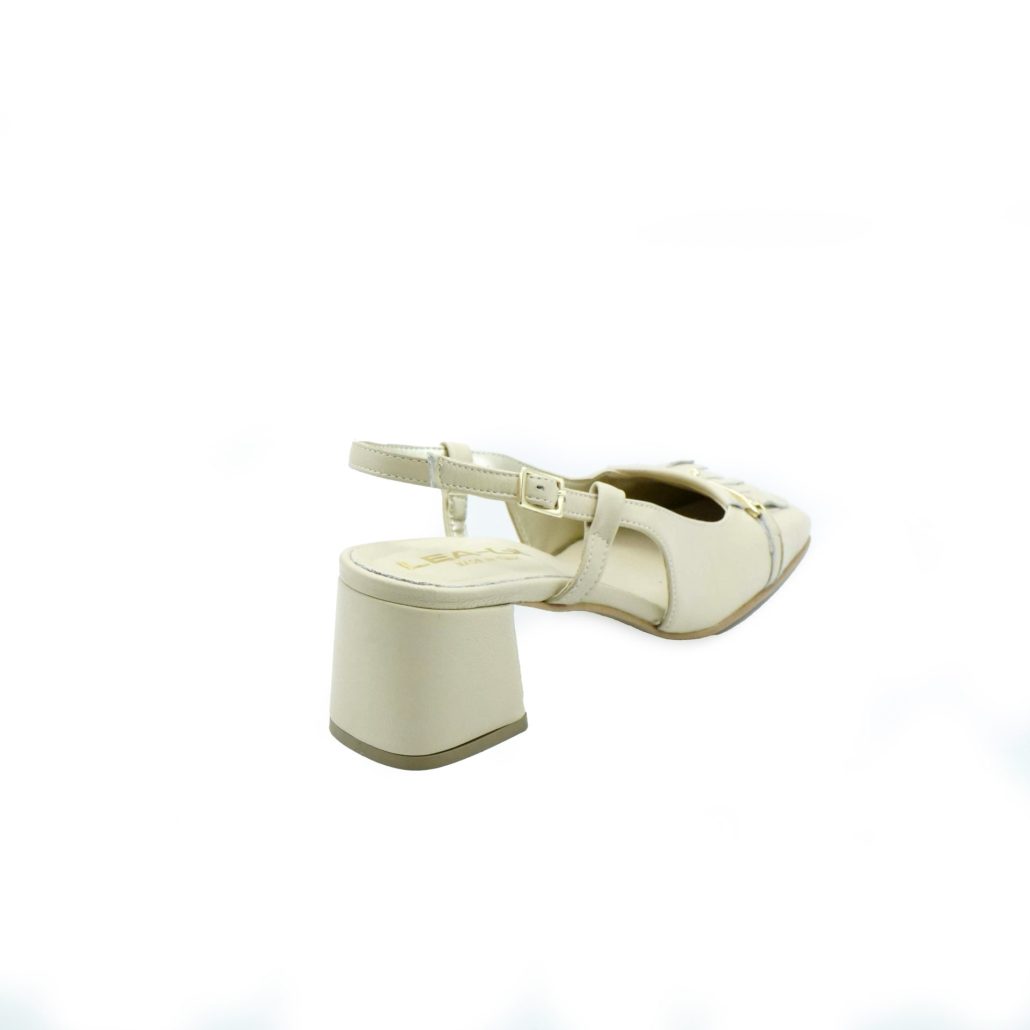 Lea Gu slingback in nappa, punta quadrata, accessorio e frange frontali, tacco 50mm Vendita Calda