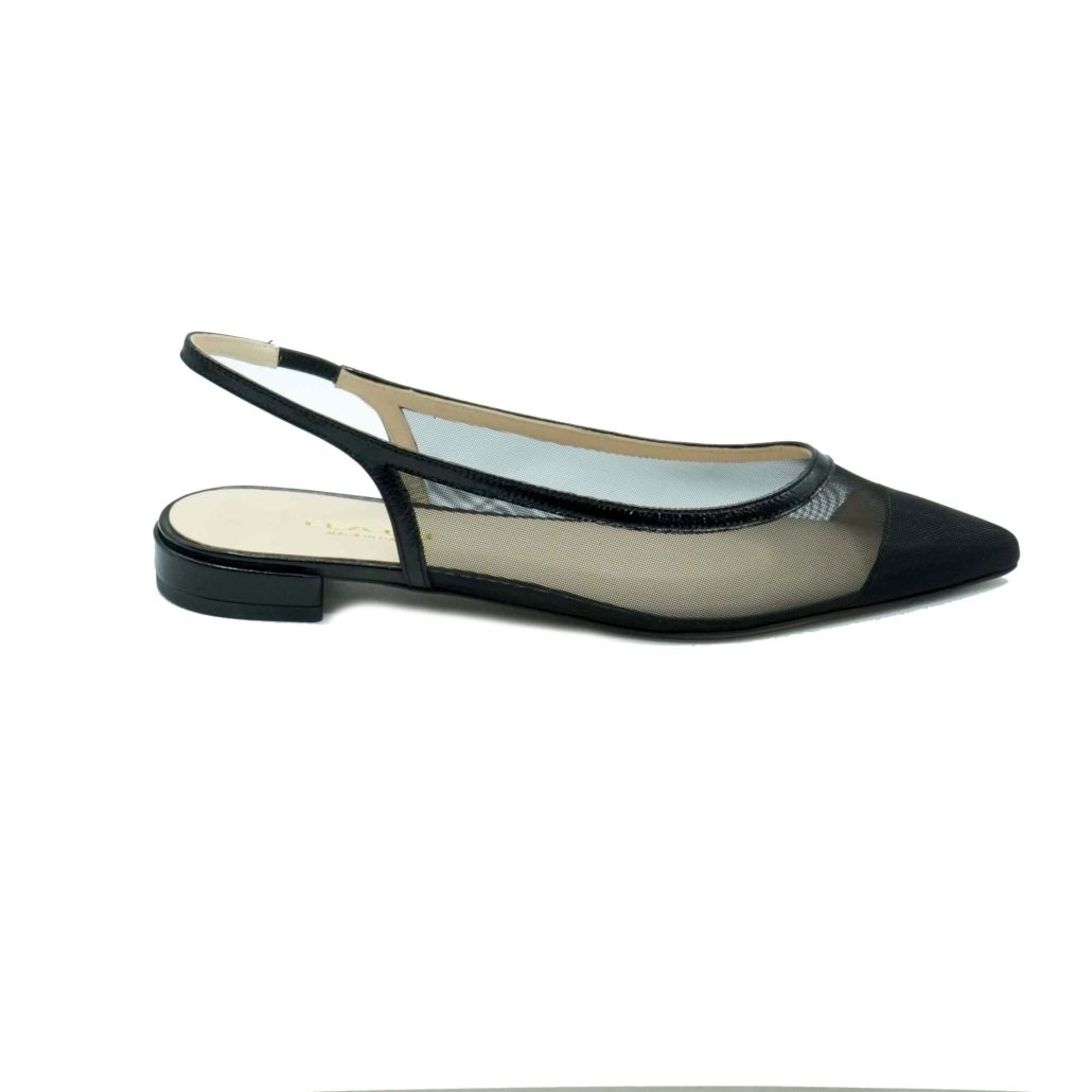 Lea Gu slingback in rete con punta in contrasto, tacco 10mm In Saldo