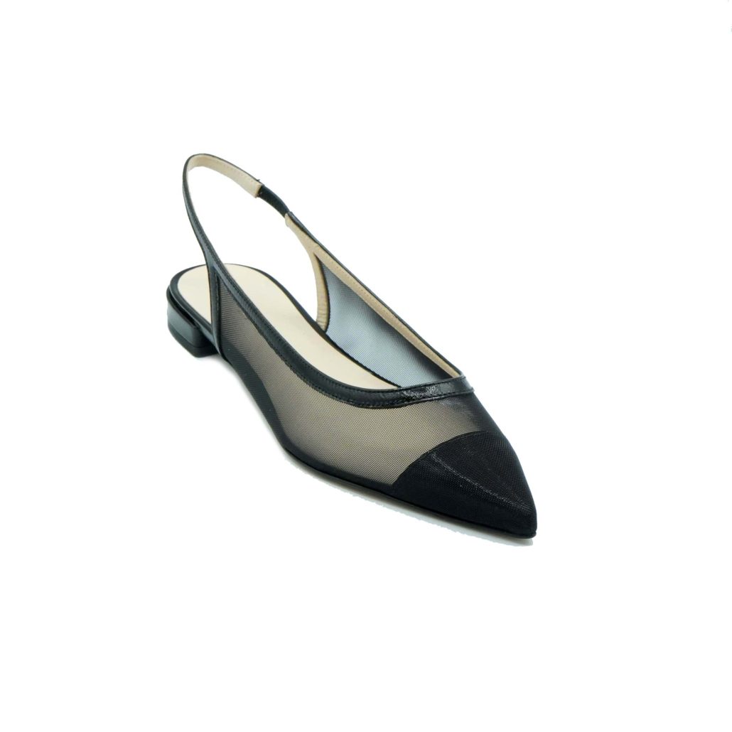Lea Gu slingback in rete con punta in contrasto, tacco 10mm In Saldo