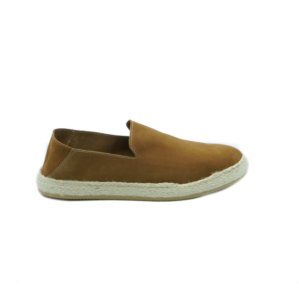 Lea Gu slip-on uomo in camoscio, fondo corda e gomma 20mm Moda