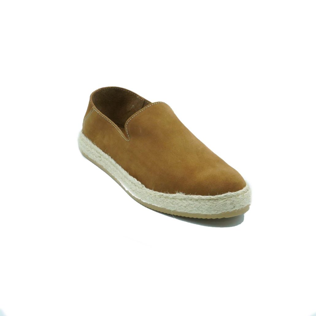 Lea Gu slip-on uomo in camoscio, fondo corda e gomma 20mm Moda