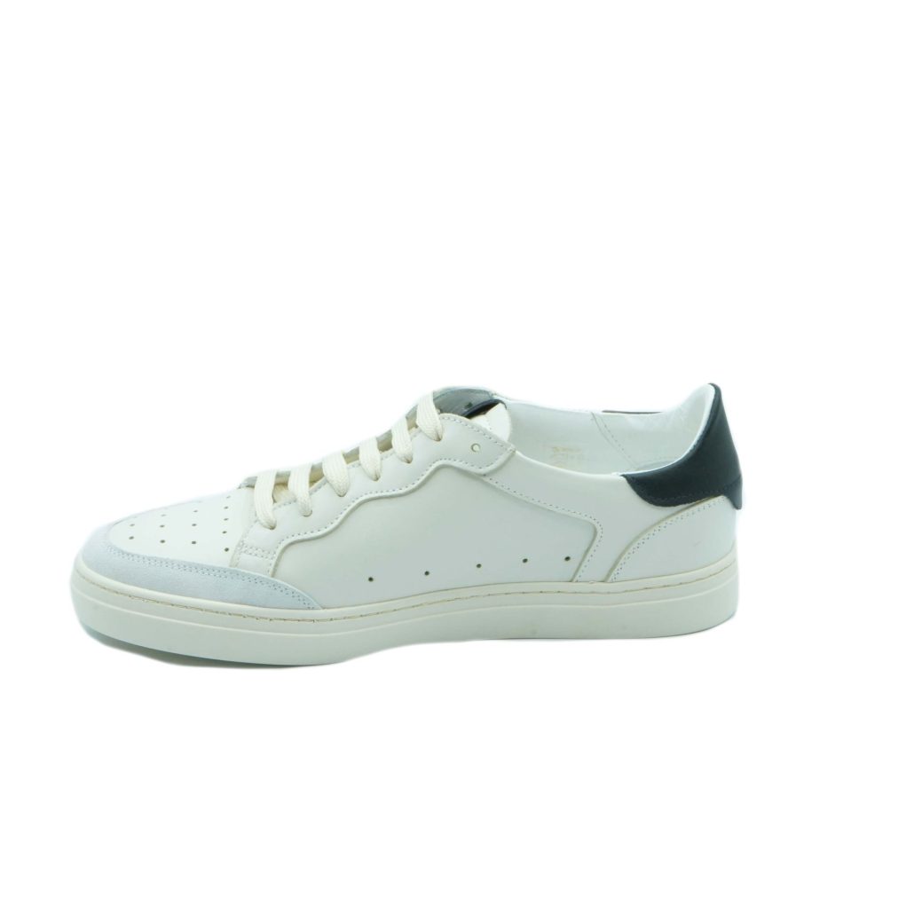 Lea Gu sneakers in nappa, allacciatura frontale, tallone in contrasto, fondo gomma 30mm Italy