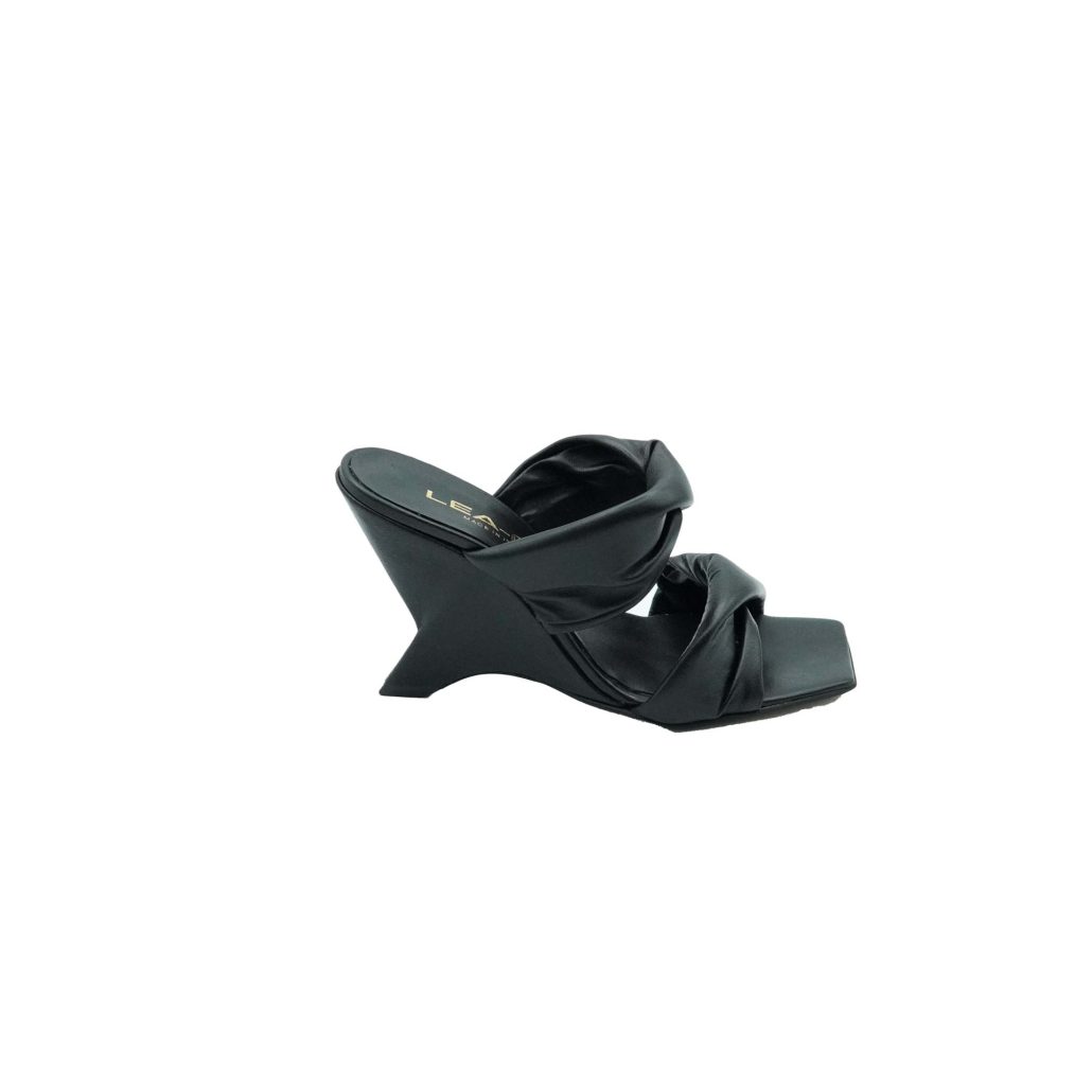 Lea Gu sandalo in nappa, doppia fascia frontale, tacco 85mm 2025