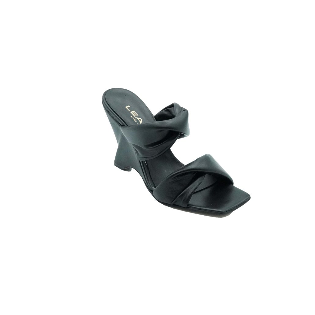 Lea Gu sandalo in nappa, doppia fascia frontale, tacco 85mm 2025