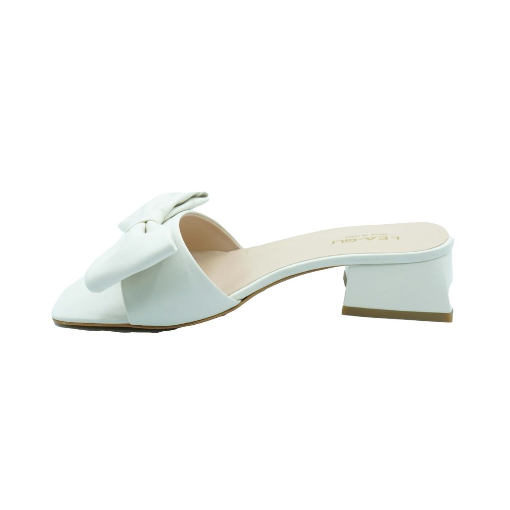 Lea Gu sandalo in nappa, fascia frontale con fiocco, tacco 30mm Pezzi Unici
