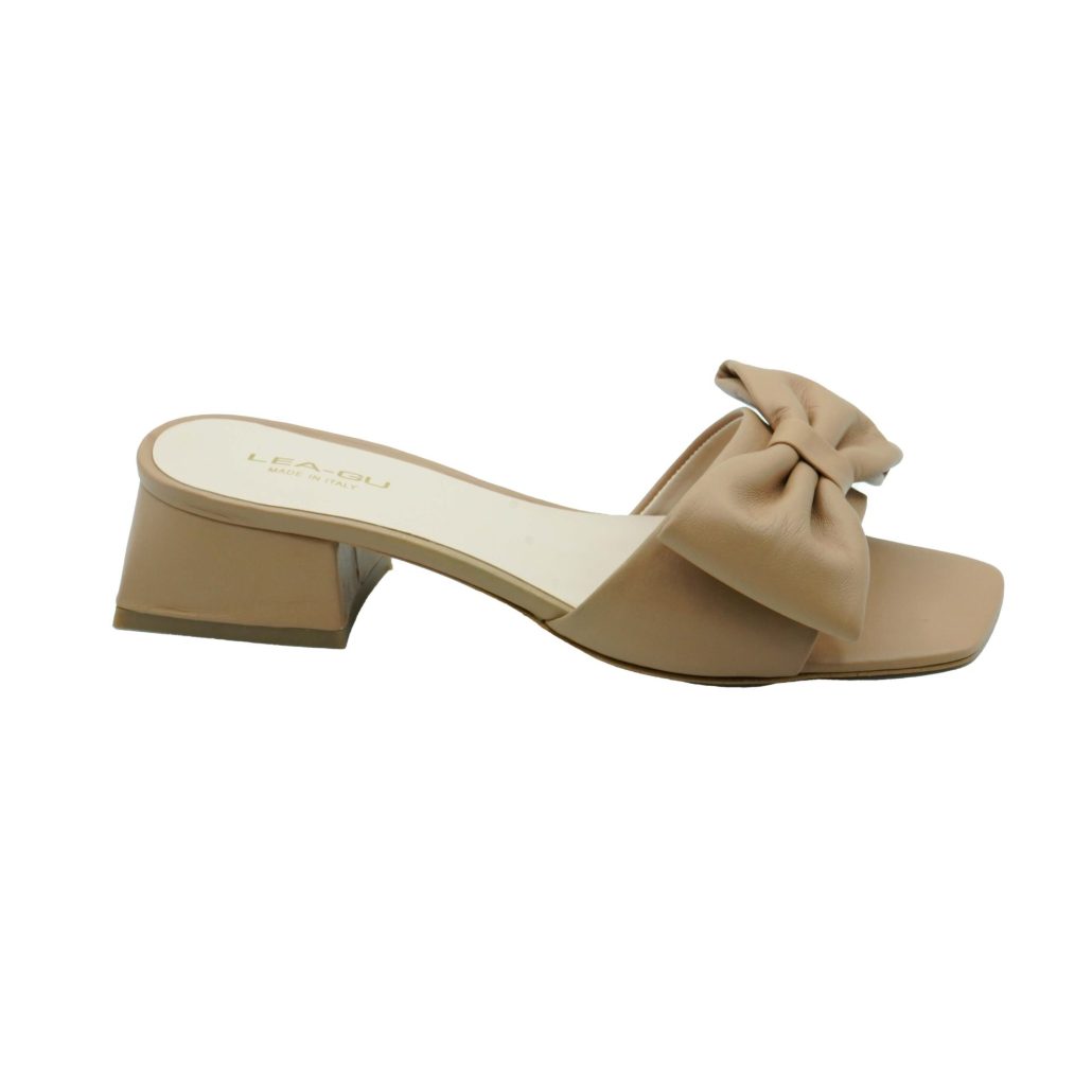 Lea Gu sandalo in nappa, fascia frontale con fiocco, tacco 30mm Pezzi Unici