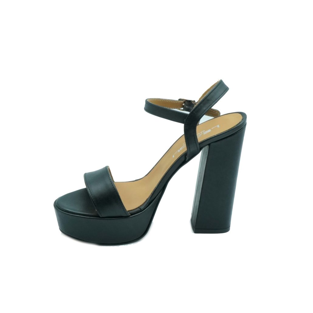 Lea Gu sandalo in nappa, fascia frontale, cinturino alla caviglia, tacco 120 mm plateau 25 mm Consegna Veloce