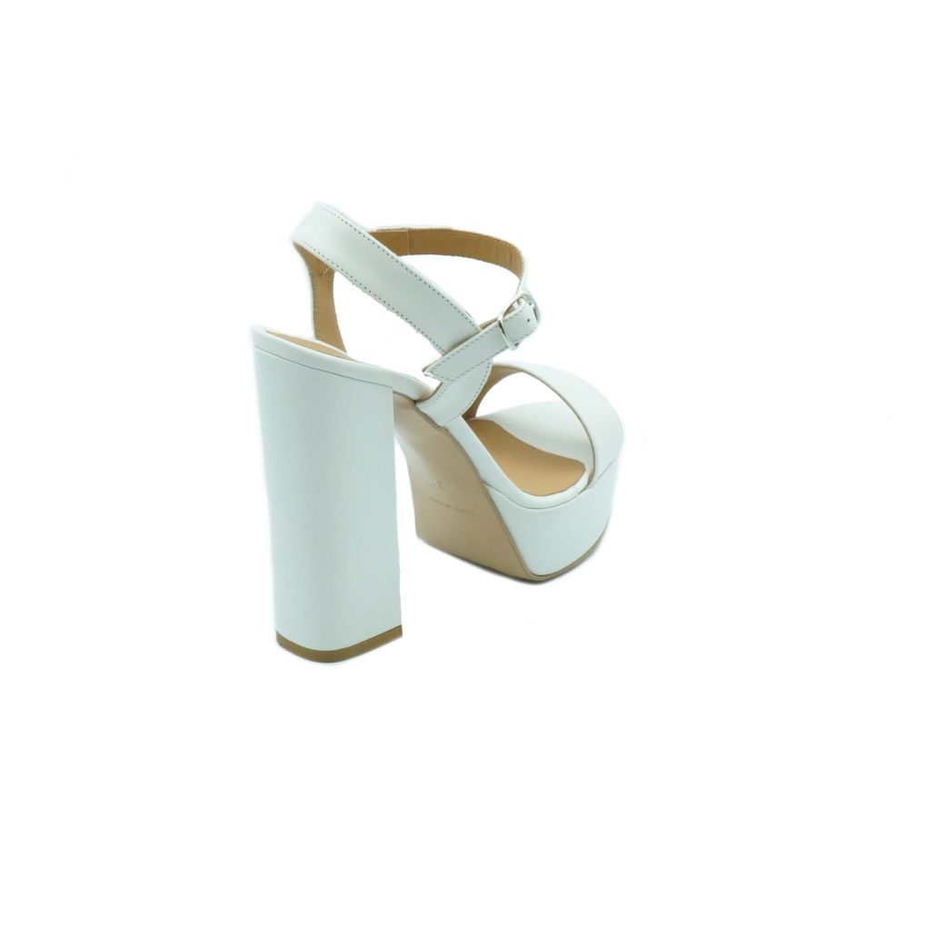 Lea Gu sandalo in nappa, fascia frontale, cinturino alla caviglia, tacco 120 mm plateau 25 mm Consegna Veloce