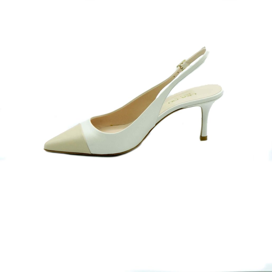 Lea Gu slingback in nappa con punta in contrasto, tacco 65mm Shopping Online