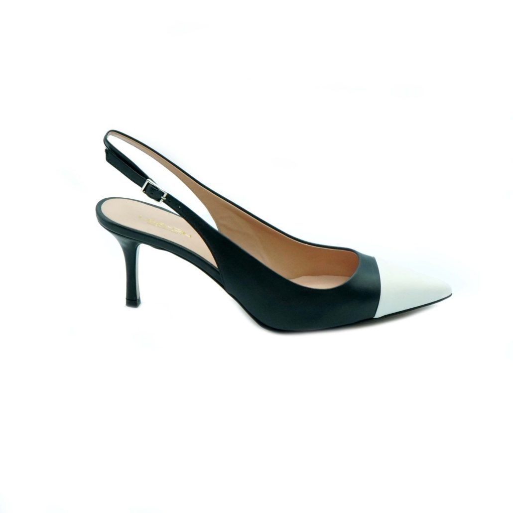 Lea Gu slingback in nappa con punta in contrasto, tacco 65mm Shopping Online