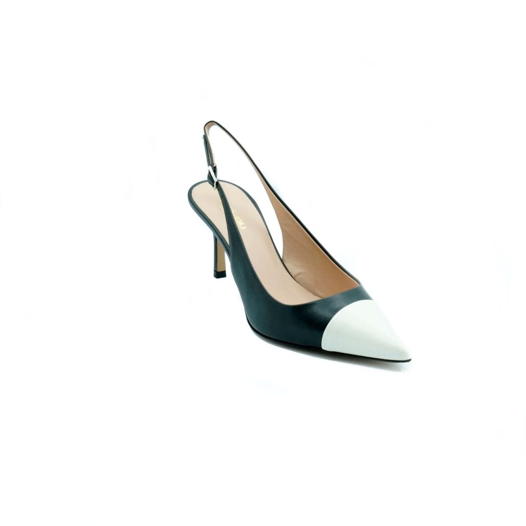 Lea Gu slingback in nappa con punta in contrasto, tacco 65mm Shopping Online