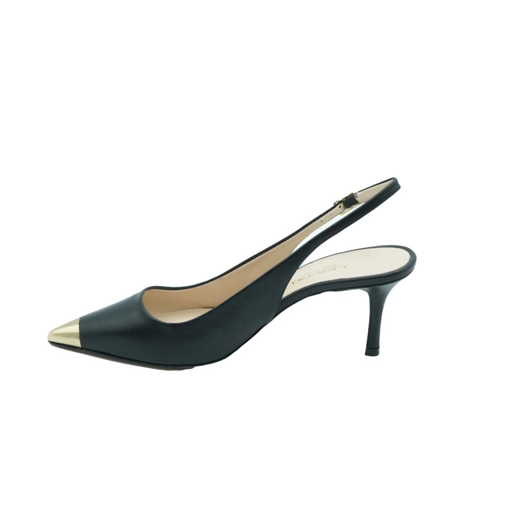 Lea Gu slingback in nappa con punta metallica, tacco 65mm Affare Del Giorno