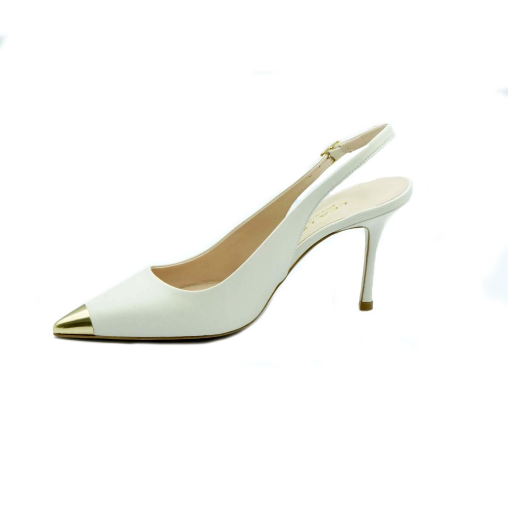 Lea Gu slingback in nappa con punta metallica, tacco 85mm Prezzo Ridotto