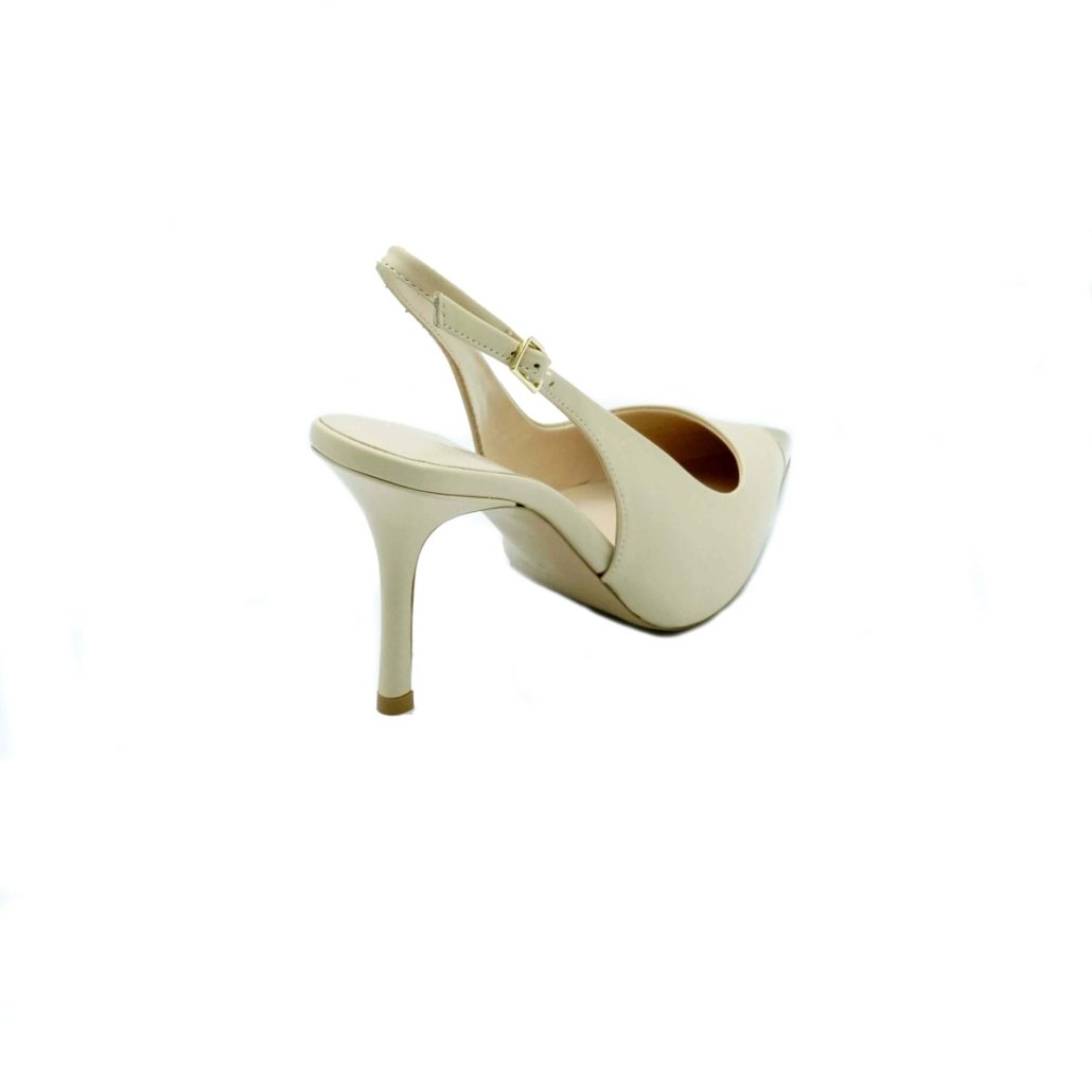 Lea Gu slingback in nappa con punta metallica, tacco 85mm Prezzo Ridotto