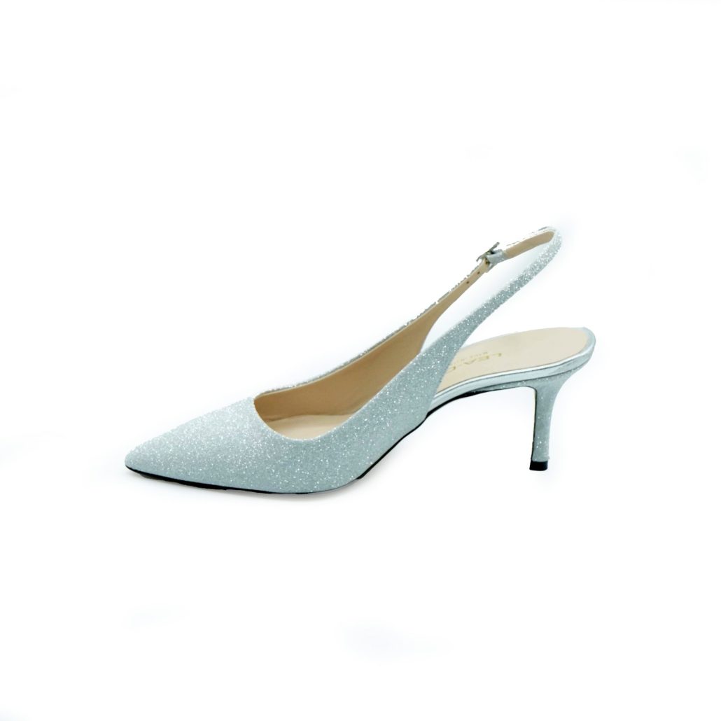 Lea Gu slingback in nappa glitter, tacco 65mm Sottocosto