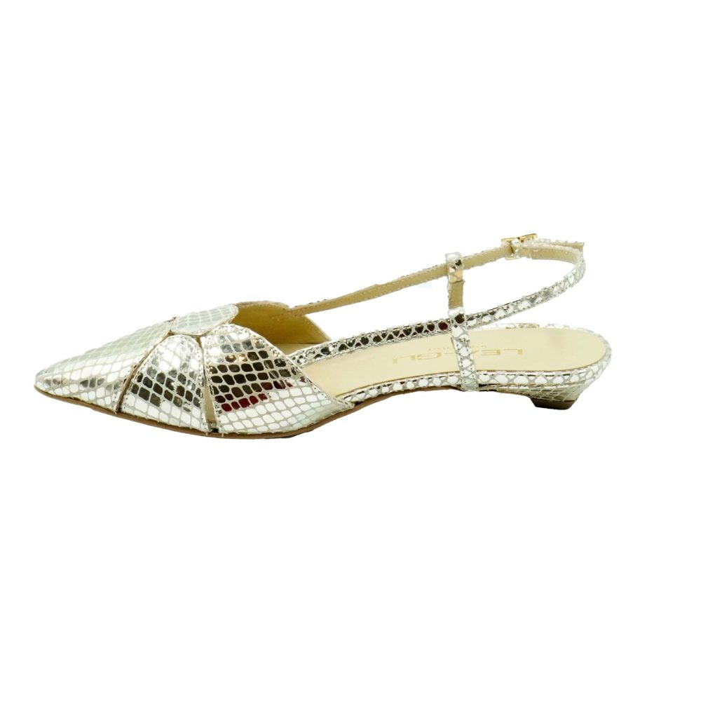 Lea Gu slingback in nappa stampata laminata ,tacco 30mm Sconto