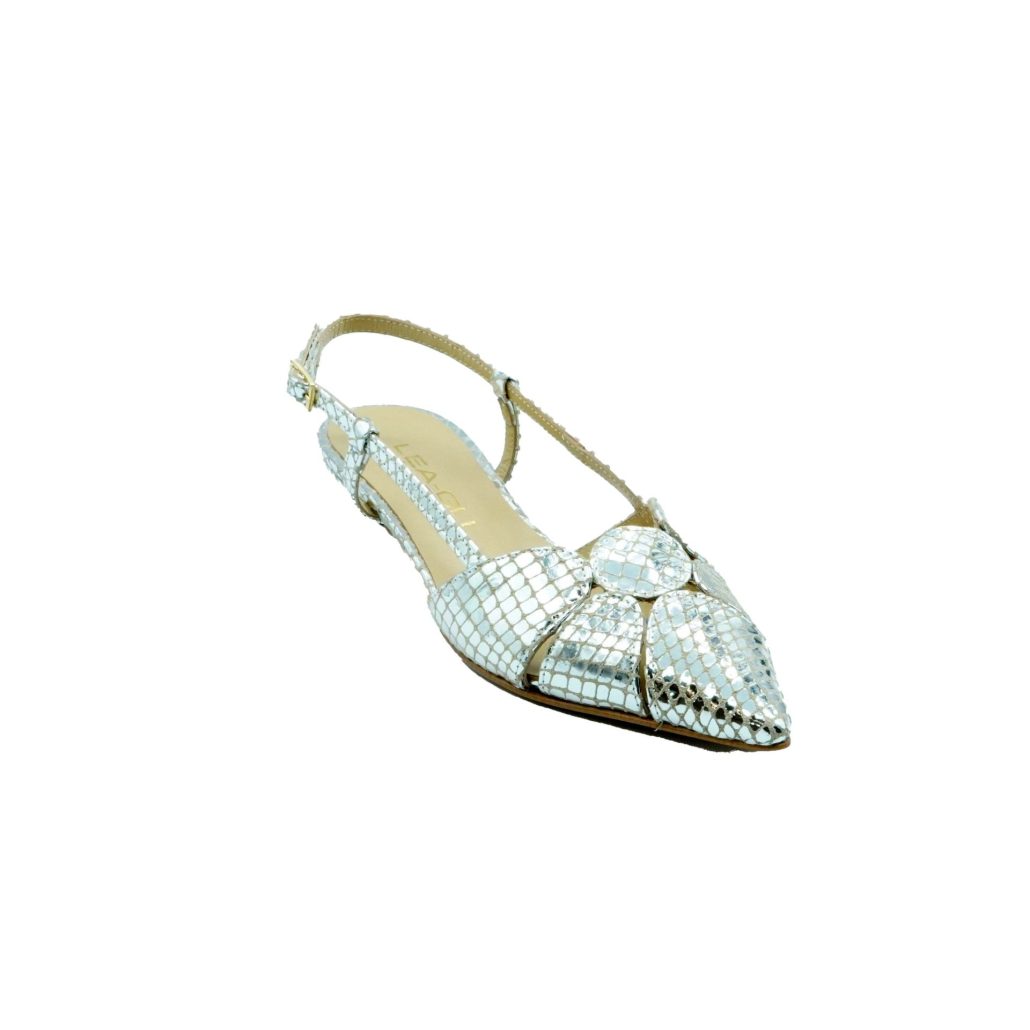 Lea Gu slingback in nappa stampata laminata ,tacco 30mm Sconto