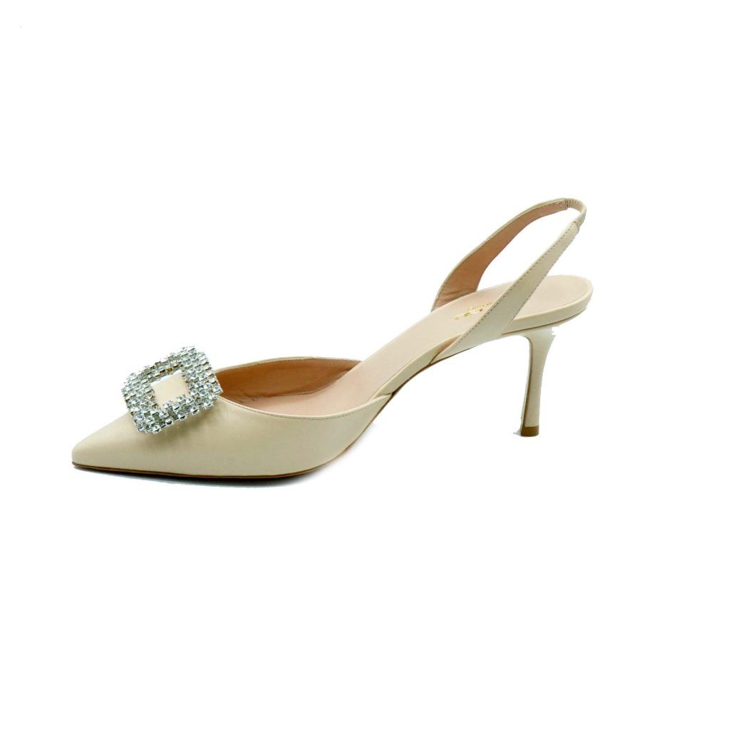 Lea Gu slingback in nappa, accessorio frontale, tacco 65mm Economico