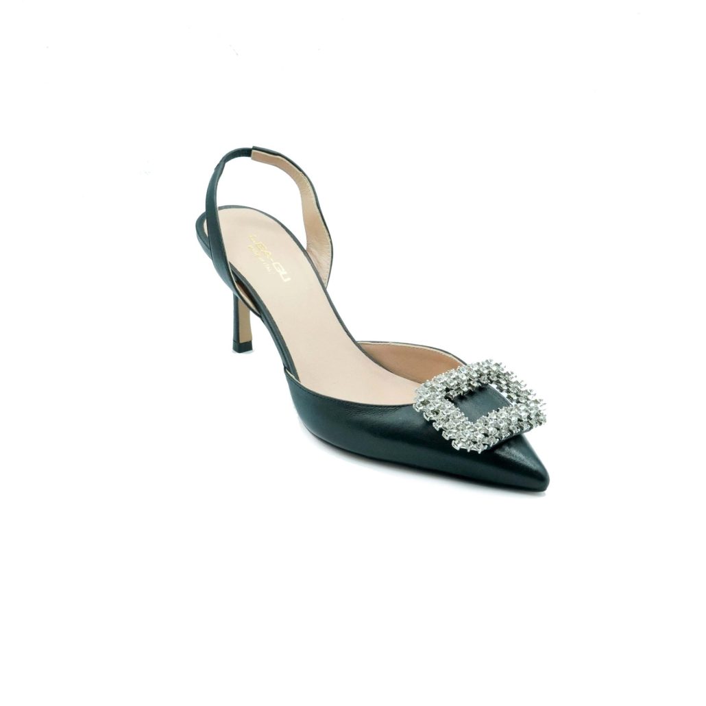 Lea Gu slingback in nappa, accessorio frontale, tacco 65mm Economico