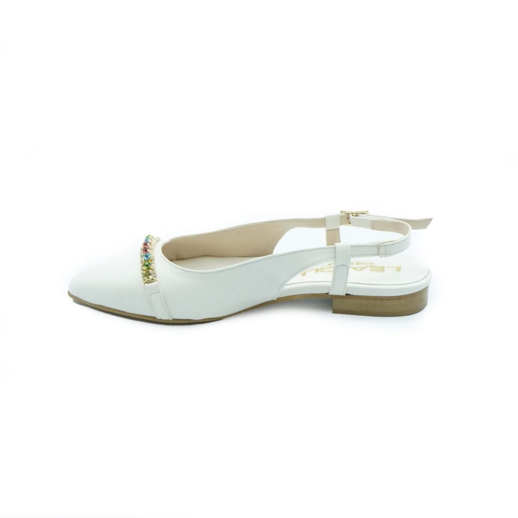 Lea Gu slingback in nappa, accessorio frontale, tacco 10mm Online