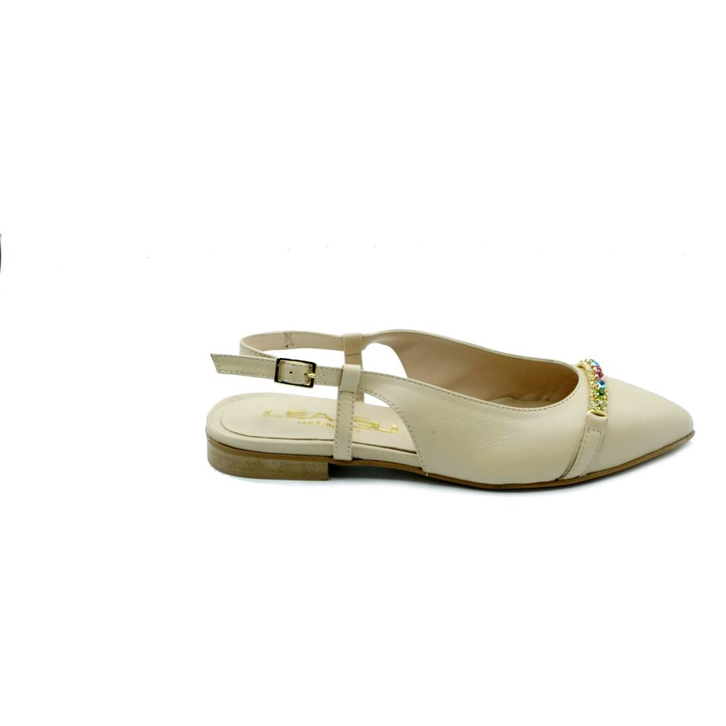 Lea Gu slingback in nappa, accessorio frontale, tacco 10mm Online