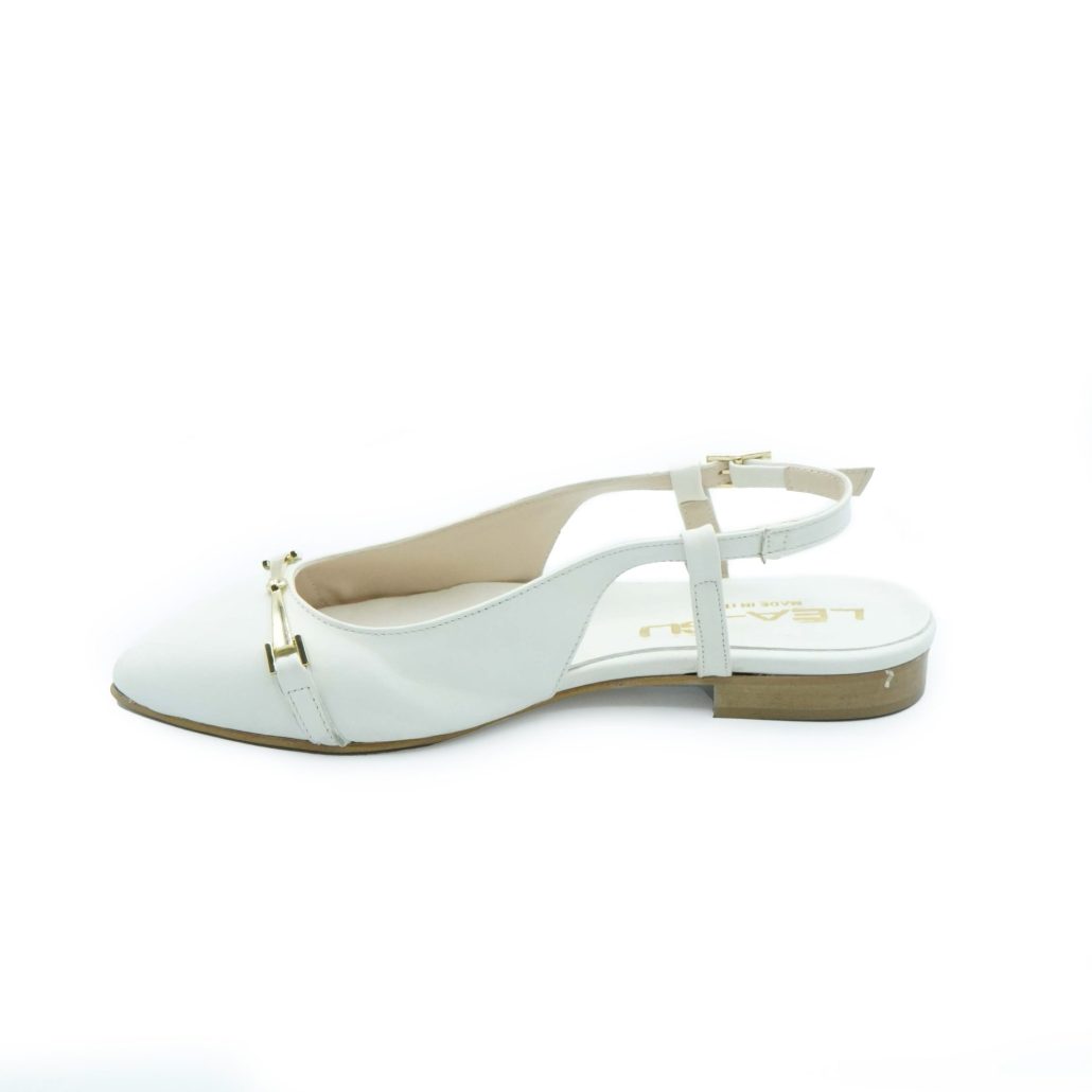 Lea Gu slingback in nappa, accessorio frontale, tacco 10mm Outlet