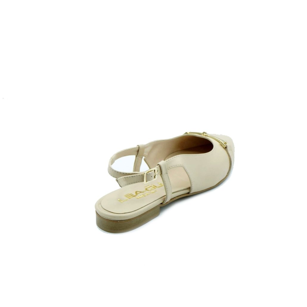 Lea Gu slingback in nappa, accessorio frontale, tacco 10mm Outlet