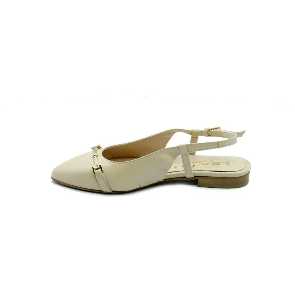 Lea Gu slingback in nappa, accessorio frontale, tacco 10mm Outlet