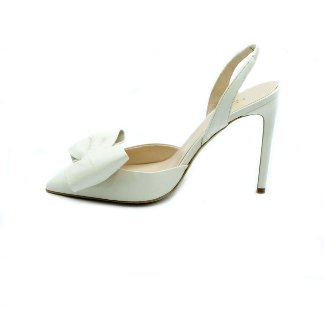 Lea Gu slingback in nappa, fiocco frontale, tacco 100mm Saldi