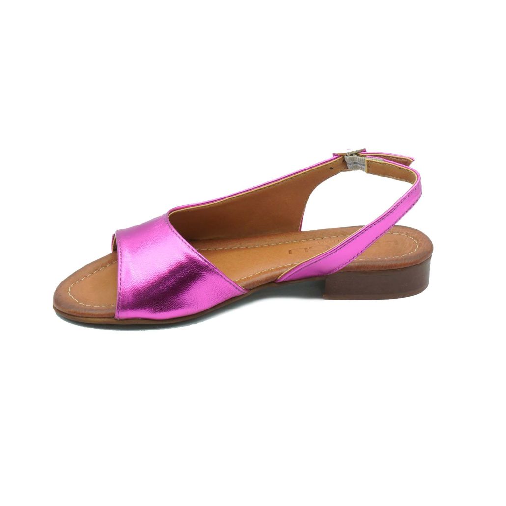 Lea Gu sandalo in nappa laminata, fascia frontale, chiusura posteriore, tacco 20mm Offerte