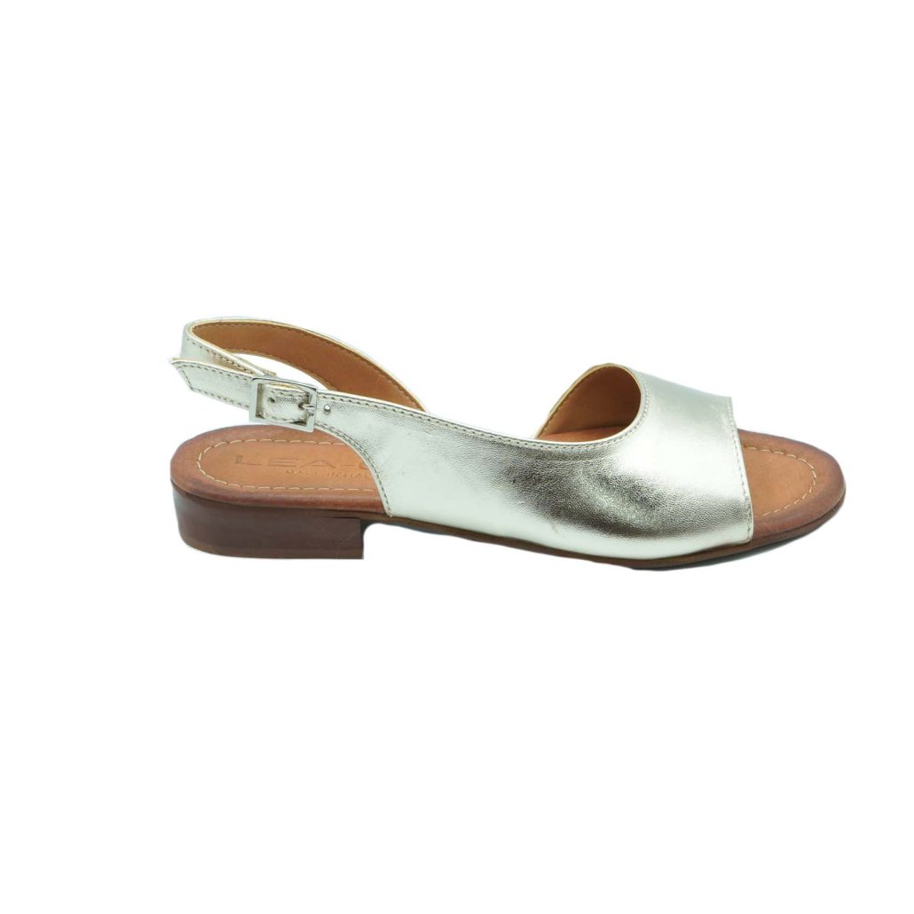 Lea Gu sandalo in nappa laminata, fascia frontale, chiusura posteriore, tacco 20mm Offerte