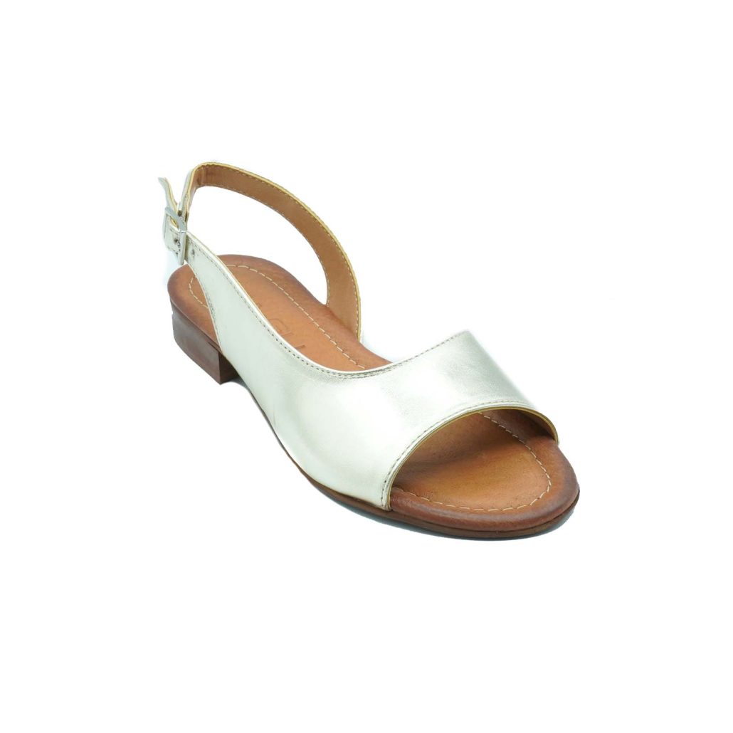 Lea Gu sandalo in nappa laminata, fascia frontale, chiusura posteriore, tacco 20mm Offerte