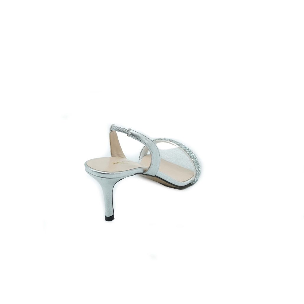 Lea Gu sandalo in nappa laminata, fascia frontale, tacco 60mm Vendita Calda