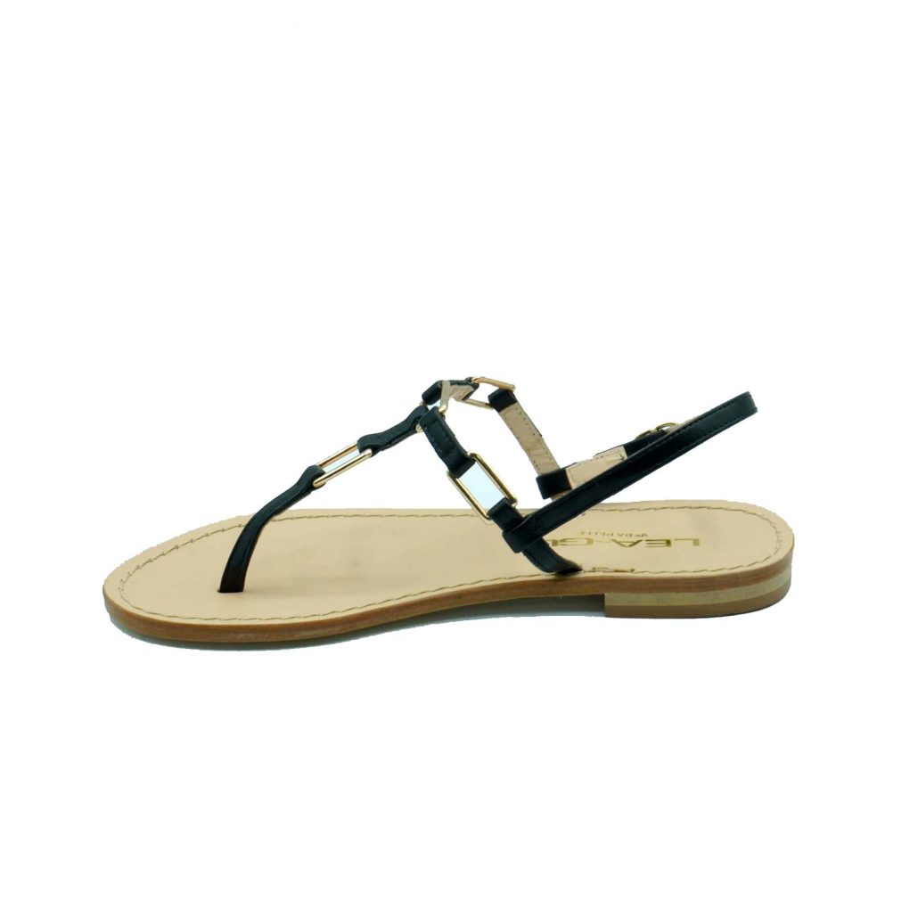 Lea Gu sandalo infradito in nappa, accessori frontali, chiusura posteriore, tacco 10mm Promozione