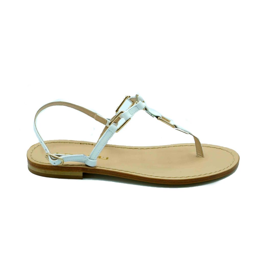 Lea Gu sandalo infradito in nappa, accessori frontali, chiusura posteriore, tacco 10mm Promozione