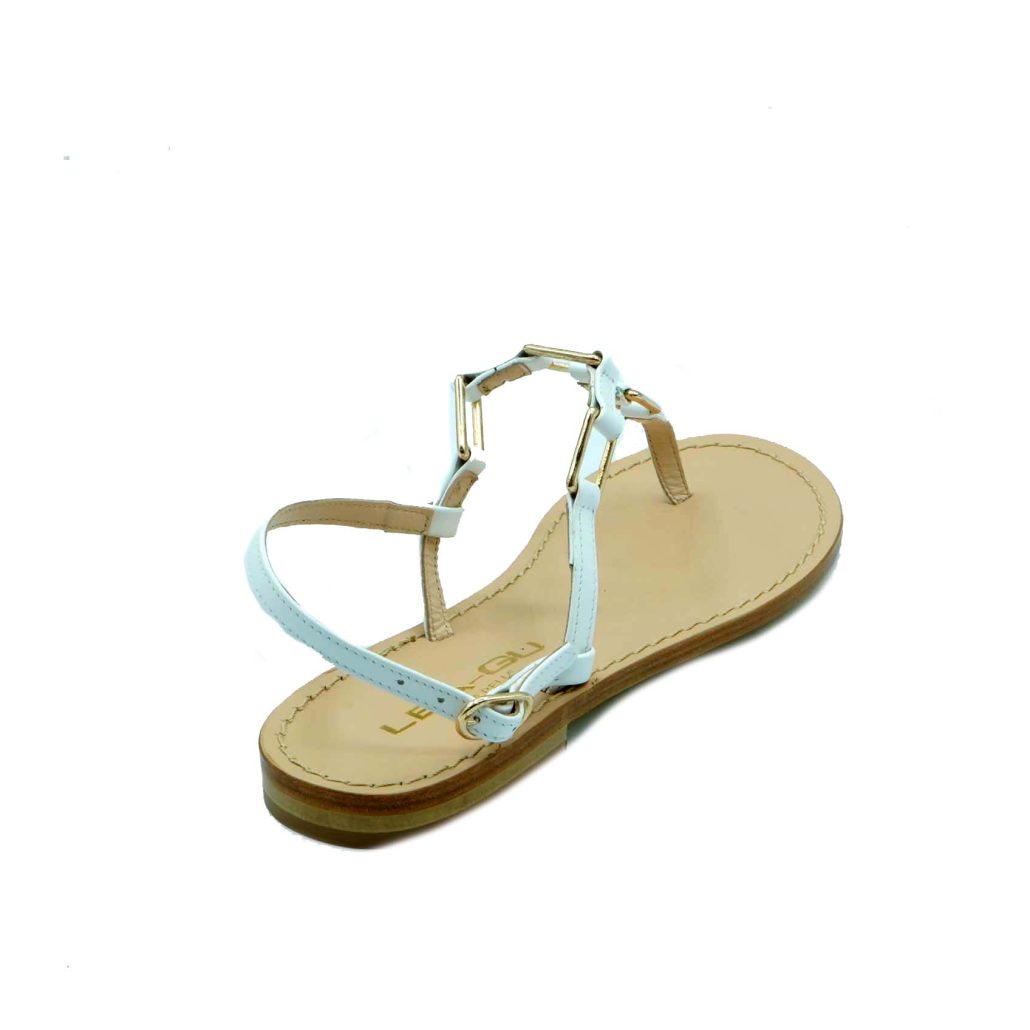Lea Gu sandalo infradito in nappa, accessori frontali, chiusura posteriore, tacco 10mm Promozione