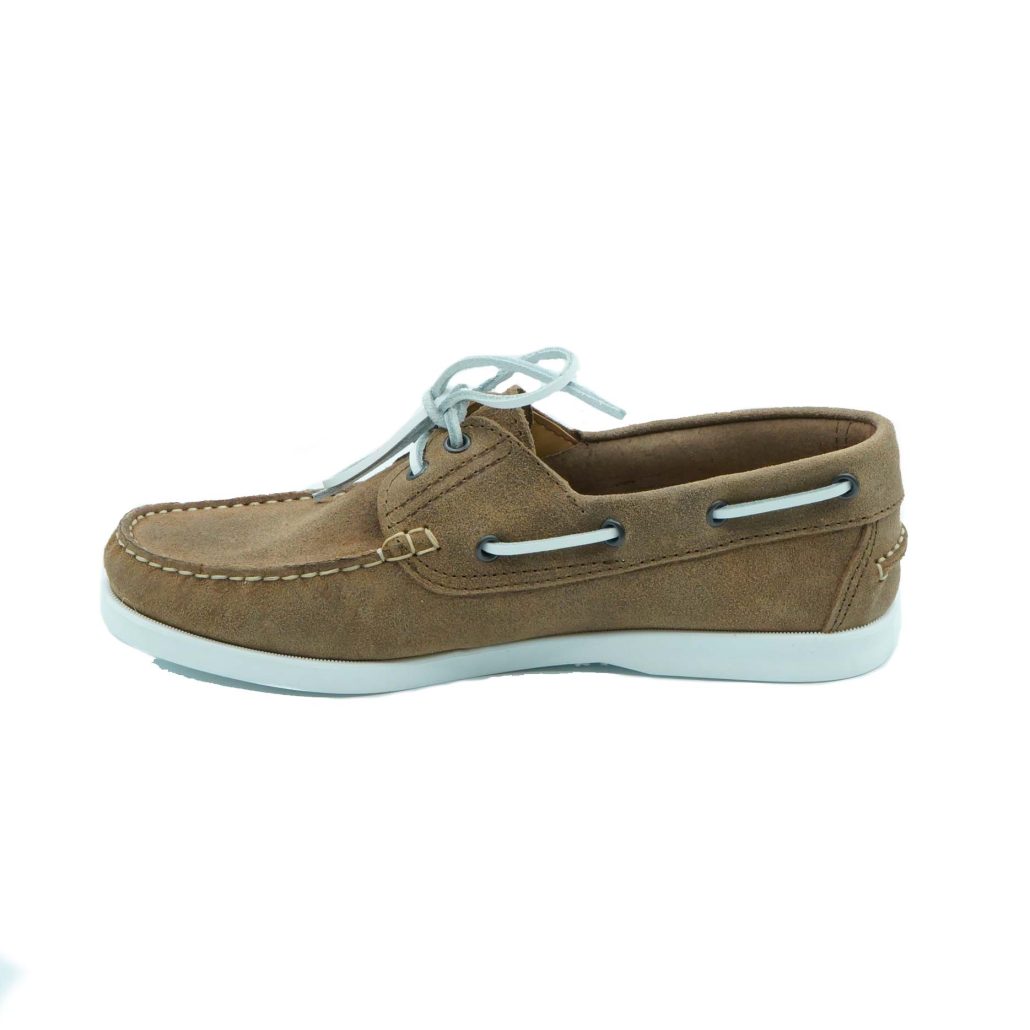 Lea Gu scarpa da barca in nappa, allacciatura frontale, fondo gomma 15mm Sconto